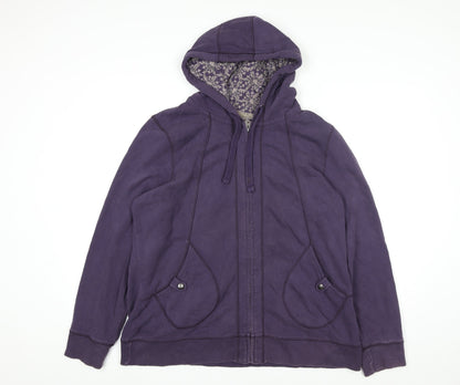 Mantaray Women's Purple Hooded Full Zip Jacket Size 20
