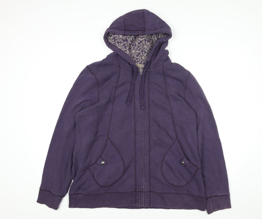 Mantaray Women's Purple Hooded Full Zip Jacket Size 20