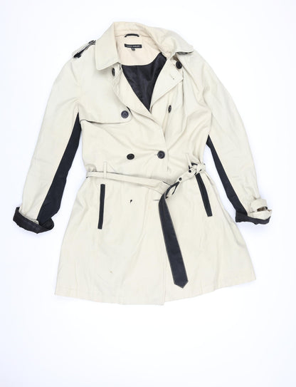 Laura Ashley Women’s Beige Trench Coat Size 14 Belted Cotton Blend