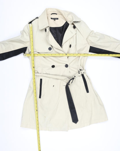 Laura Ashley Women’s Beige Trench Coat Size 14 Belted Cotton Blend
