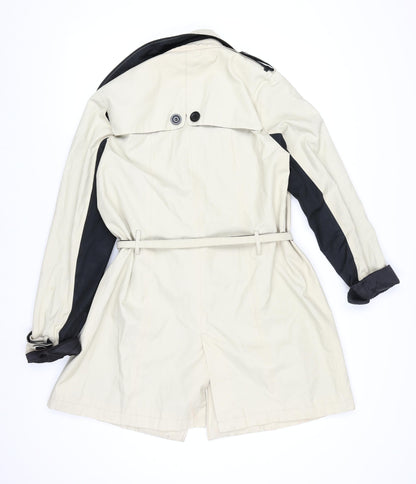 Laura Ashley Women’s Beige Trench Coat Size 14 Belted Cotton Blend