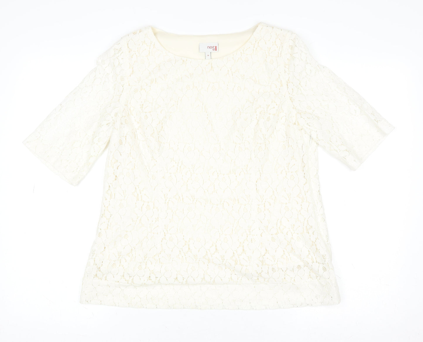 Womens UK Size 14 NEXT Ivory Lace Blouse