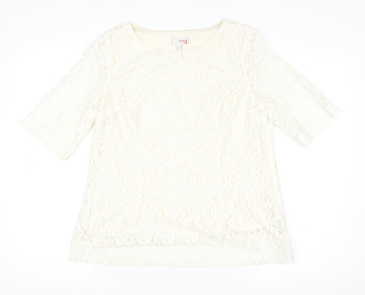 Womens UK Size 14 NEXT Ivory Lace Blouse