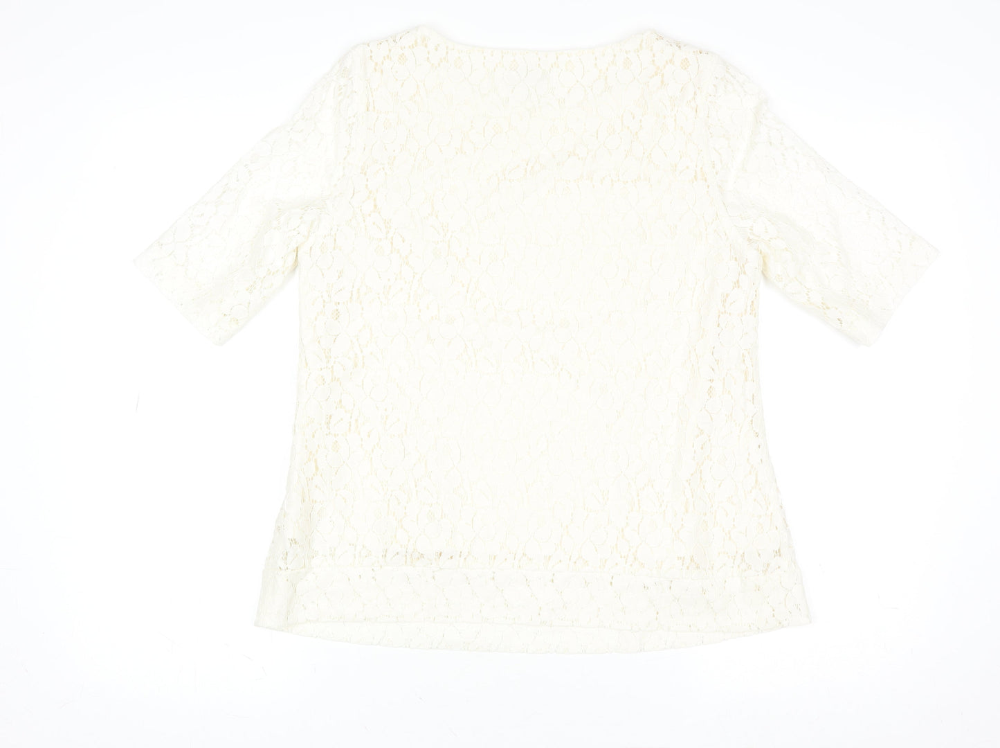 Womens UK Size 14 NEXT Ivory Lace Blouse