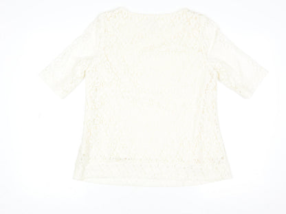 Womens UK Size 14 NEXT Ivory Lace Blouse