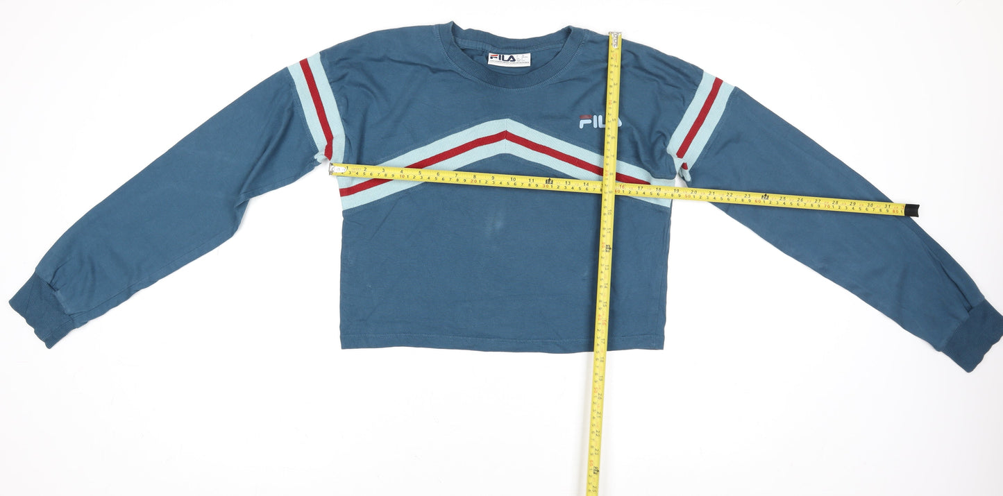 Womens UK Size S FILA Blue Pullover Sweatshirt
