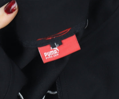 Puma Women's Black Track Jacket M Full Zip Lightweight Sportswear