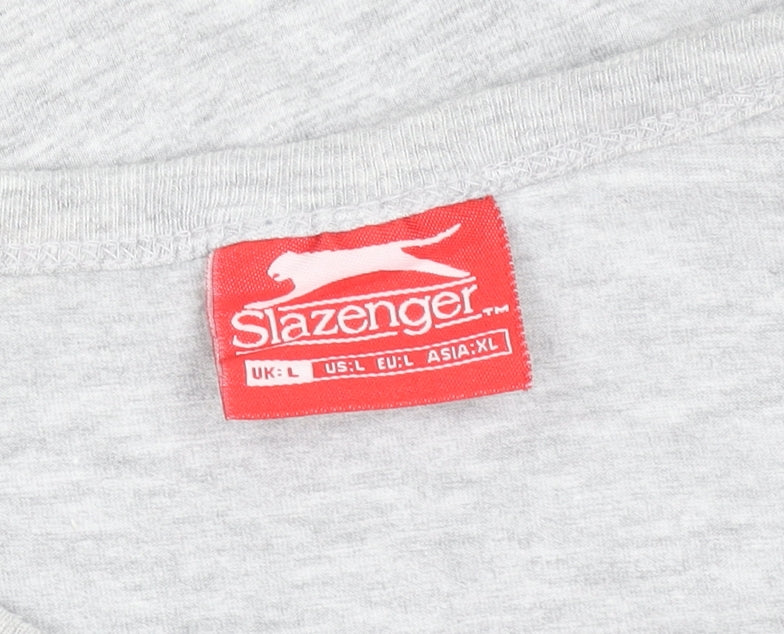 Slazenger Mens Grey Tank Top Sleeveless Gym Vest Size L