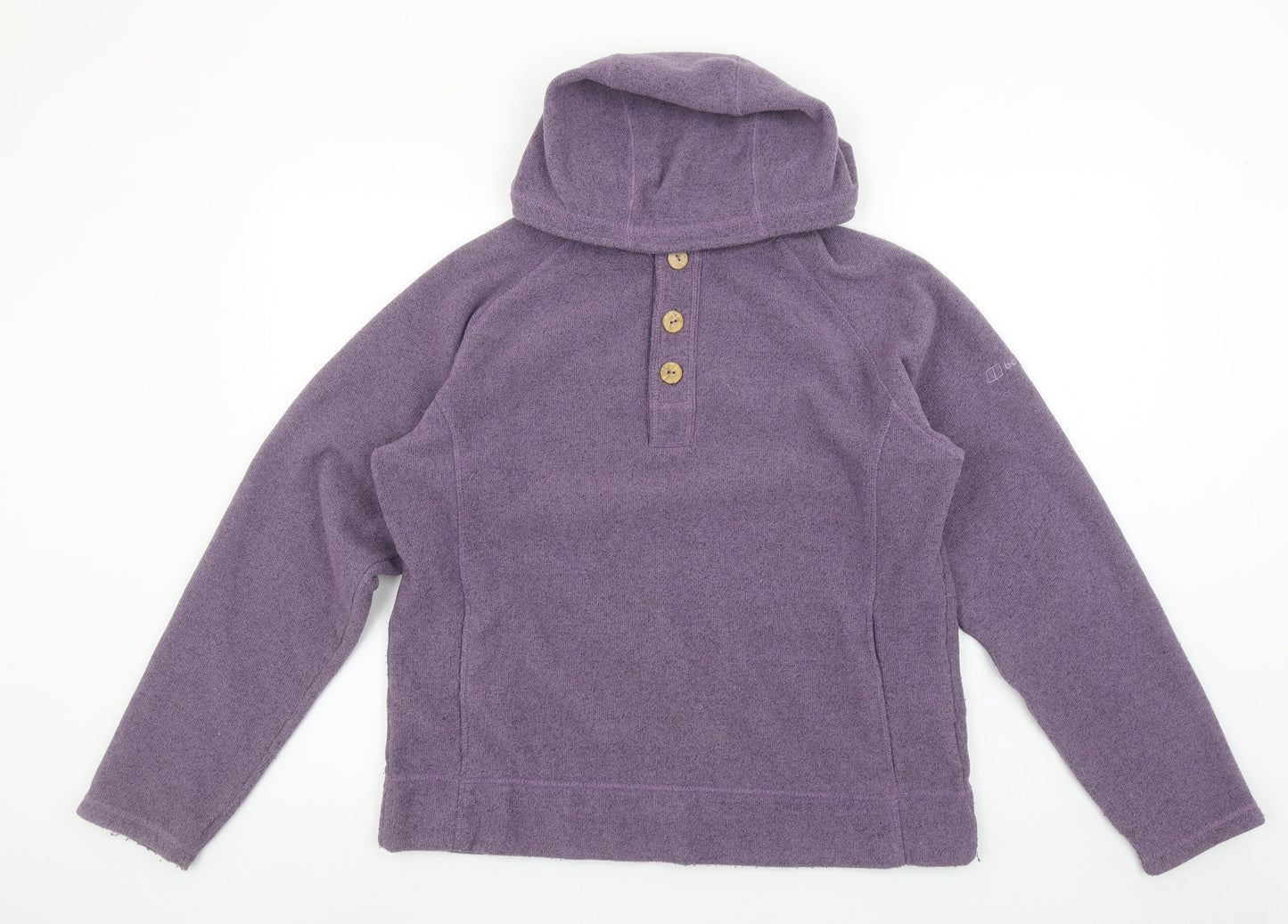 Berghaus Women’s Purple Fleece Hoodie Size 16 Henley Pullover