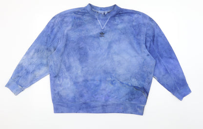 Adidas Women’s Blue Tie-Dye Crew Neck Pullover Sweatshirt Size 8
