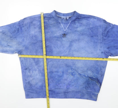 Adidas Women’s Blue Tie-Dye Crew Neck Pullover Sweatshirt Size 8