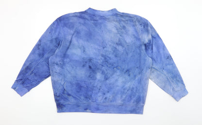 Adidas Women’s Blue Tie-Dye Crew Neck Pullover Sweatshirt Size 8