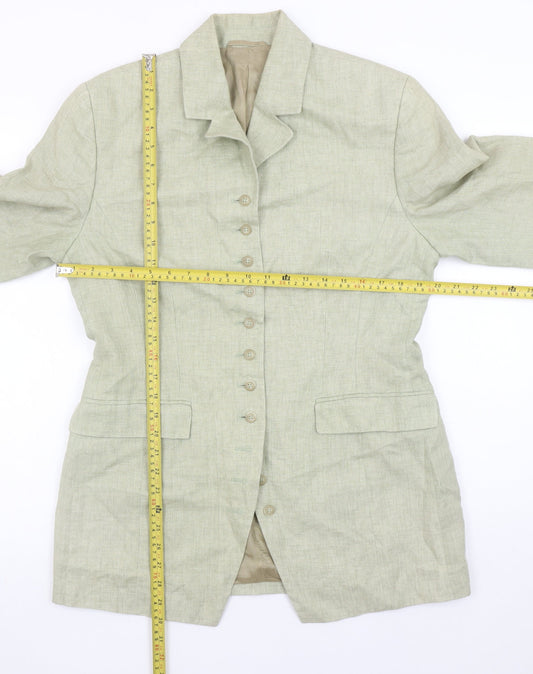 Esprit Women's Beige Linen Single-Breasted Blazer Size M