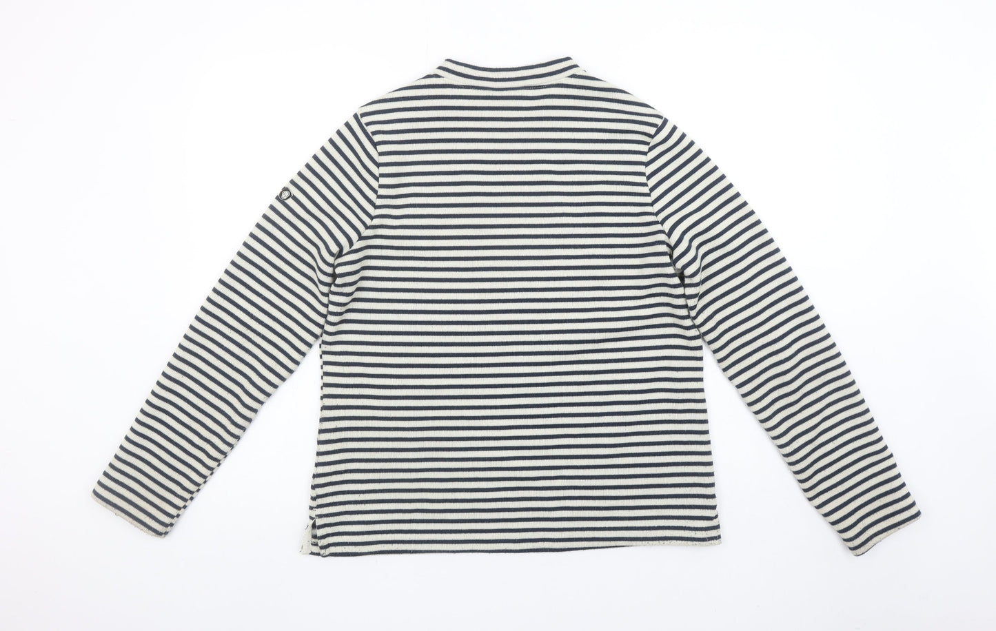 Craghoppers Women Navy Stripe Long Sleeve Button Sweatshirt UK14