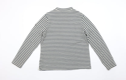 Craghoppers Women Navy Stripe Long Sleeve Button Sweatshirt UK14