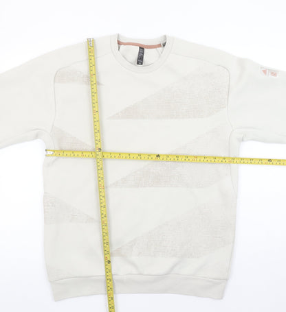 adidas Men Beige Graphic Pullover Sweatshirt M Regular Fit