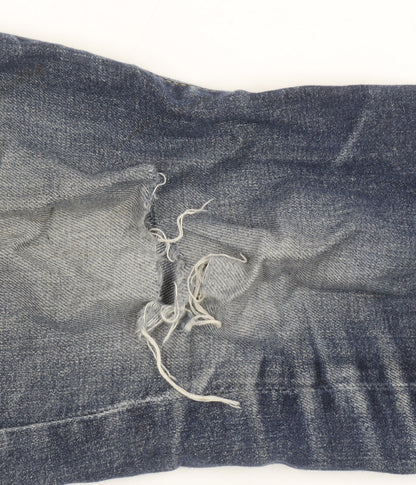 Carhartt Men’s Blue Straight Fit 32x34 Distressed Denim Jeans