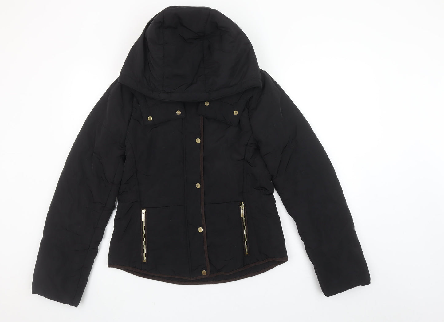 Womens UK Size 8 H&M Black Puffer Jacket