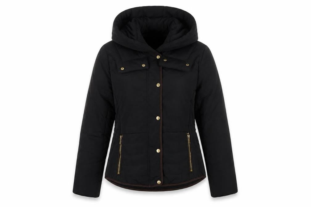 Womens UK Size 8 H&M Black Puffer Jacket