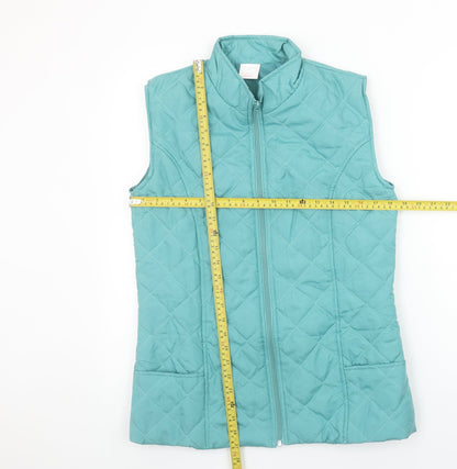 Womens UK Size S Anne De Lançay Blue Quilted Coat