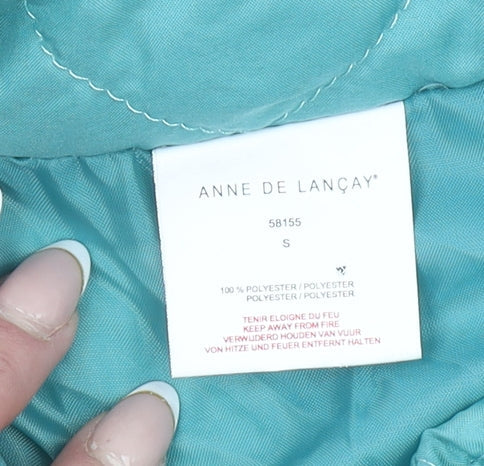 Womens UK Size S Anne De Lançay Blue Quilted Coat