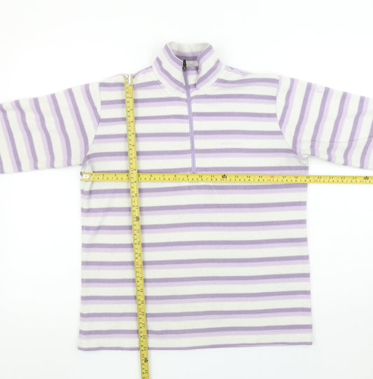 Craghoppers Women’s Purple White Stripe 1/2 Zip Fleece Sweatshirt UK 12