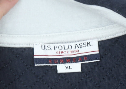U.S. Polo Assn. Boys Blue Full Zip Sweatshirt XL Logo Classic Style