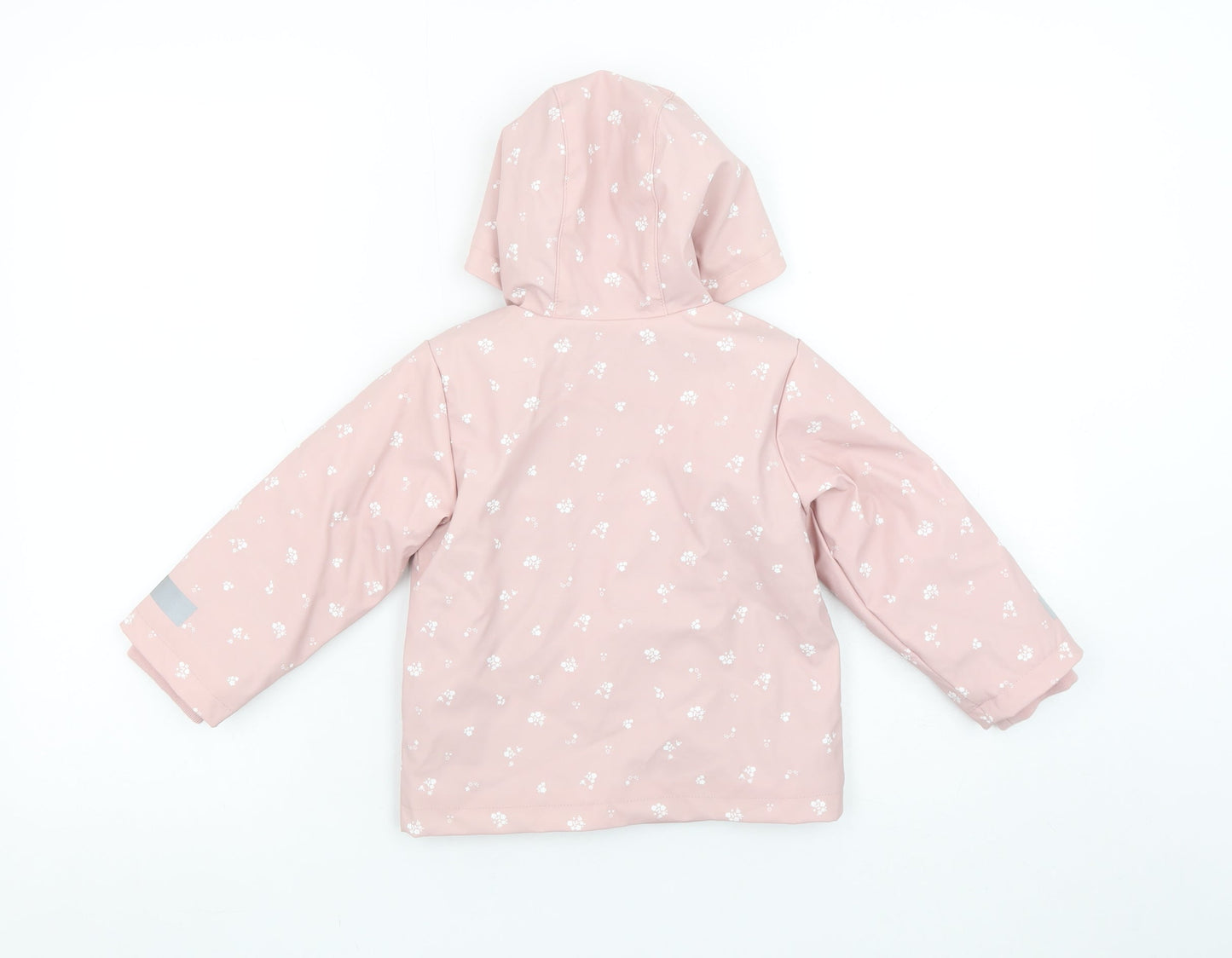 Marks and Spencer Girls Pink Floral Hooded Waterproof Rain Coat 18-24 Months