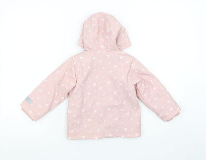 Marks and Spencer Girls Pink Floral Hooded Waterproof Rain Coat 18-24 Months