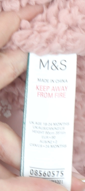 Marks and Spencer Girls Pink Floral Hooded Waterproof Rain Coat 18-24 Months