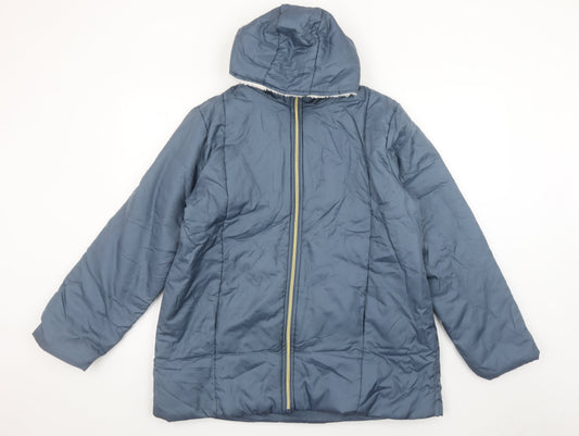 Womens UK Size M nathalie andersen Blue Puffer Jacket