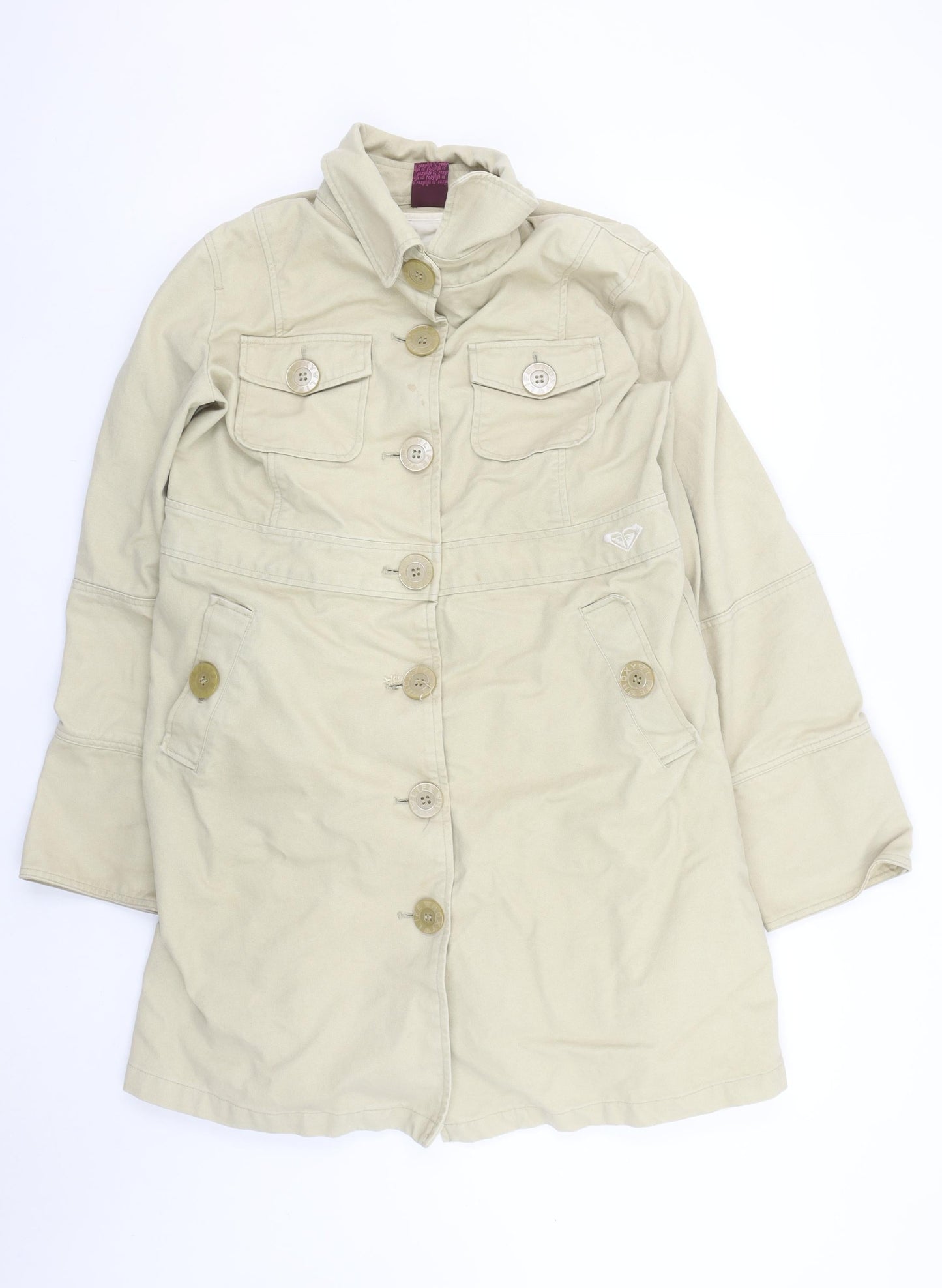 Womens UK Size 12 ROXY Beige Trench Coat