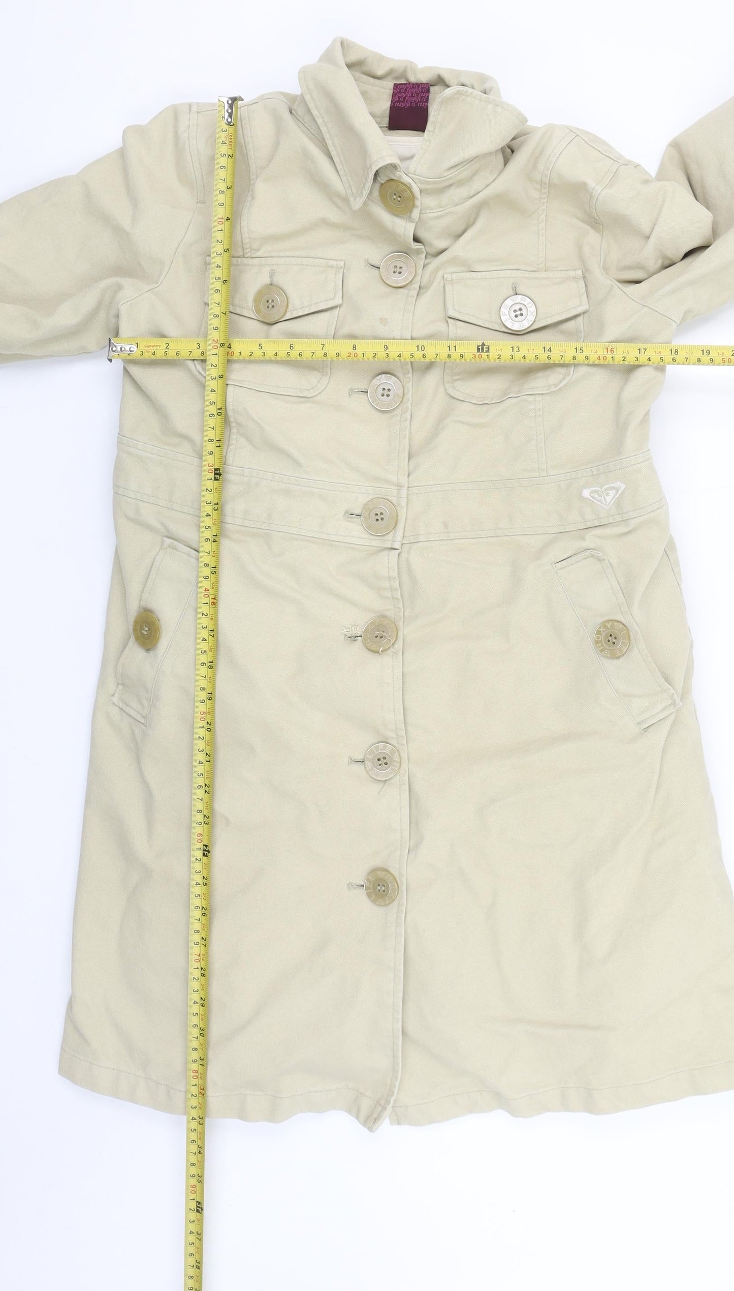 Womens UK Size 12 ROXY Beige Trench Coat