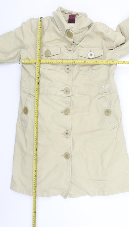 Womens UK Size 12 ROXY Beige Trench Coat