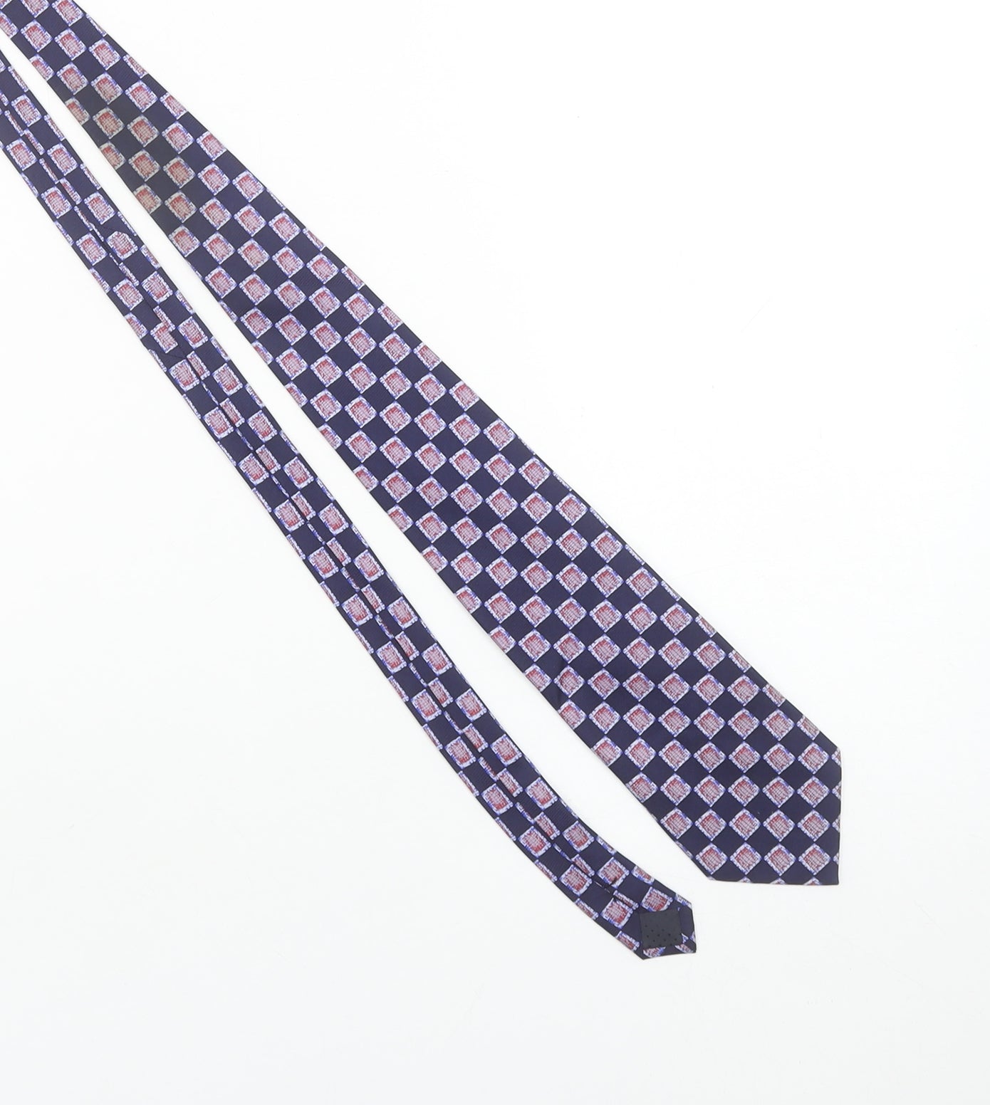 Rochas Men's Blue Geometric Pure Silk Designer Tie One Size