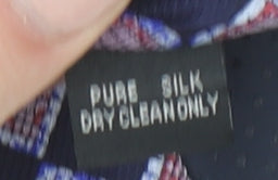 Rochas Men's Blue Geometric Pure Silk Designer Tie One Size