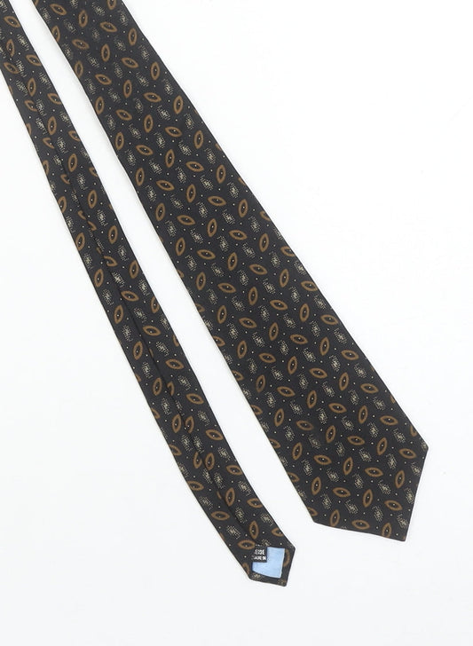 Yves Saint Laurent Men’s Black Silk Patterned Designer Tie