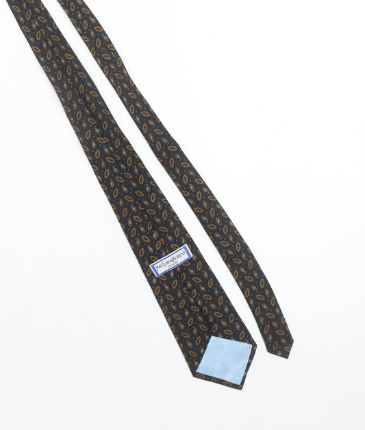 Yves Saint Laurent Men’s Black Silk Patterned Designer Tie