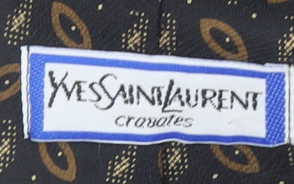 Yves Saint Laurent Men’s Black Silk Patterned Designer Tie