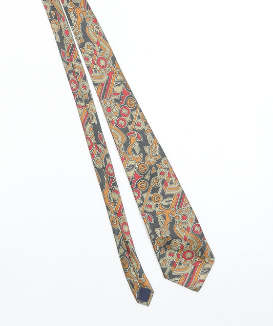 Mens Rana Multicoloured Geometric 100% Polyester Pointed Tie