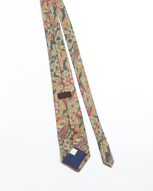 Mens Rana Multicoloured Geometric 100% Polyester Pointed Tie