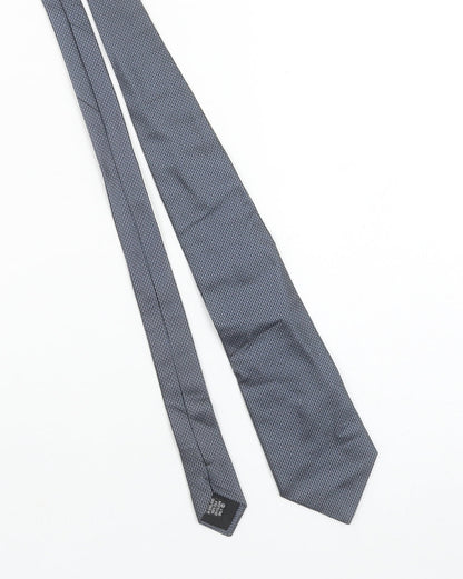 Mens Thomas Pink Grey Geometric 100% Silk Slim Tie
