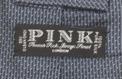 Mens Thomas Pink Grey Geometric 100% Silk Slim Tie