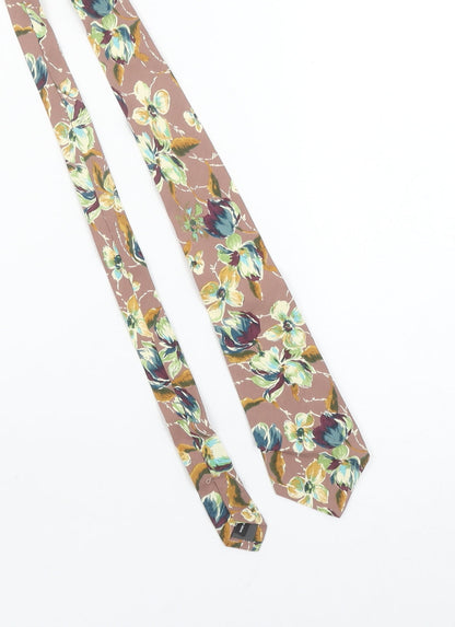 Jean Paul Gaultier Men's Beige Floral Viscose Tie Made in Italy