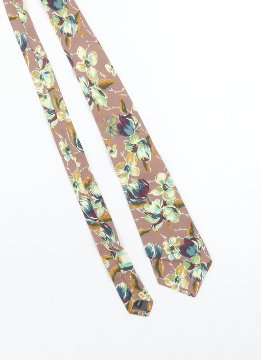 Jean Paul Gaultier Men's Beige Floral Viscose Tie Made in Italy
