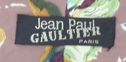 Jean Paul Gaultier Men's Beige Floral Viscose Tie Made in Italy