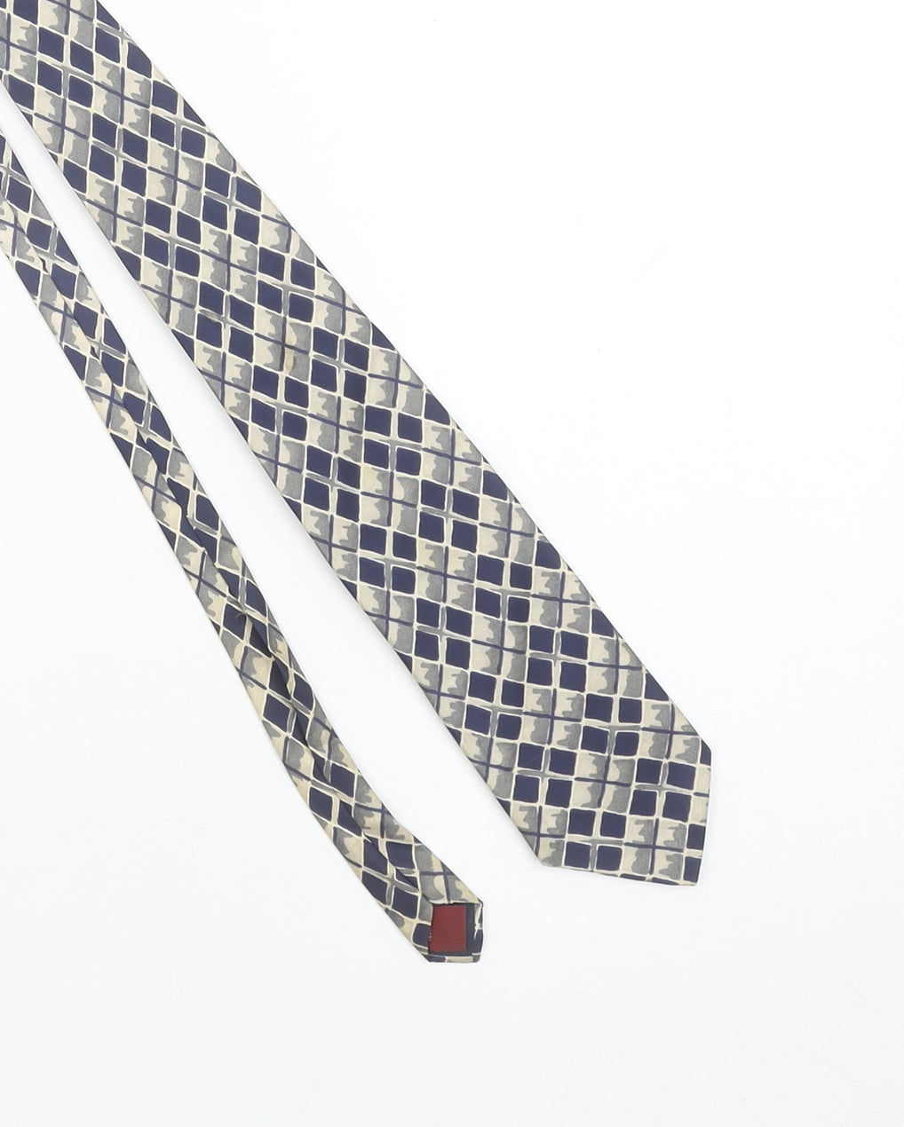 Burton Mens Blue Geometric Pure Silk Tie One Size