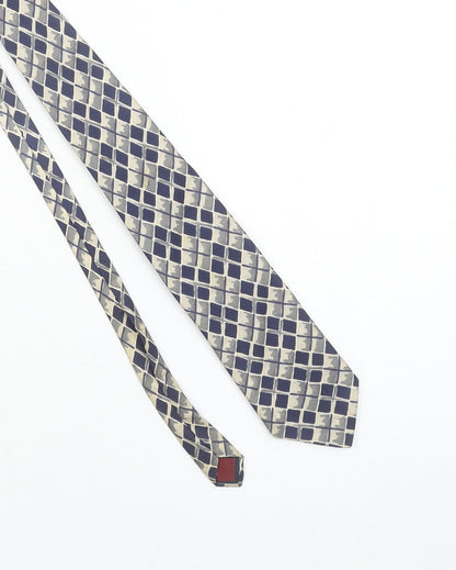 Burton Mens Blue Geometric Pure Silk Tie One Size