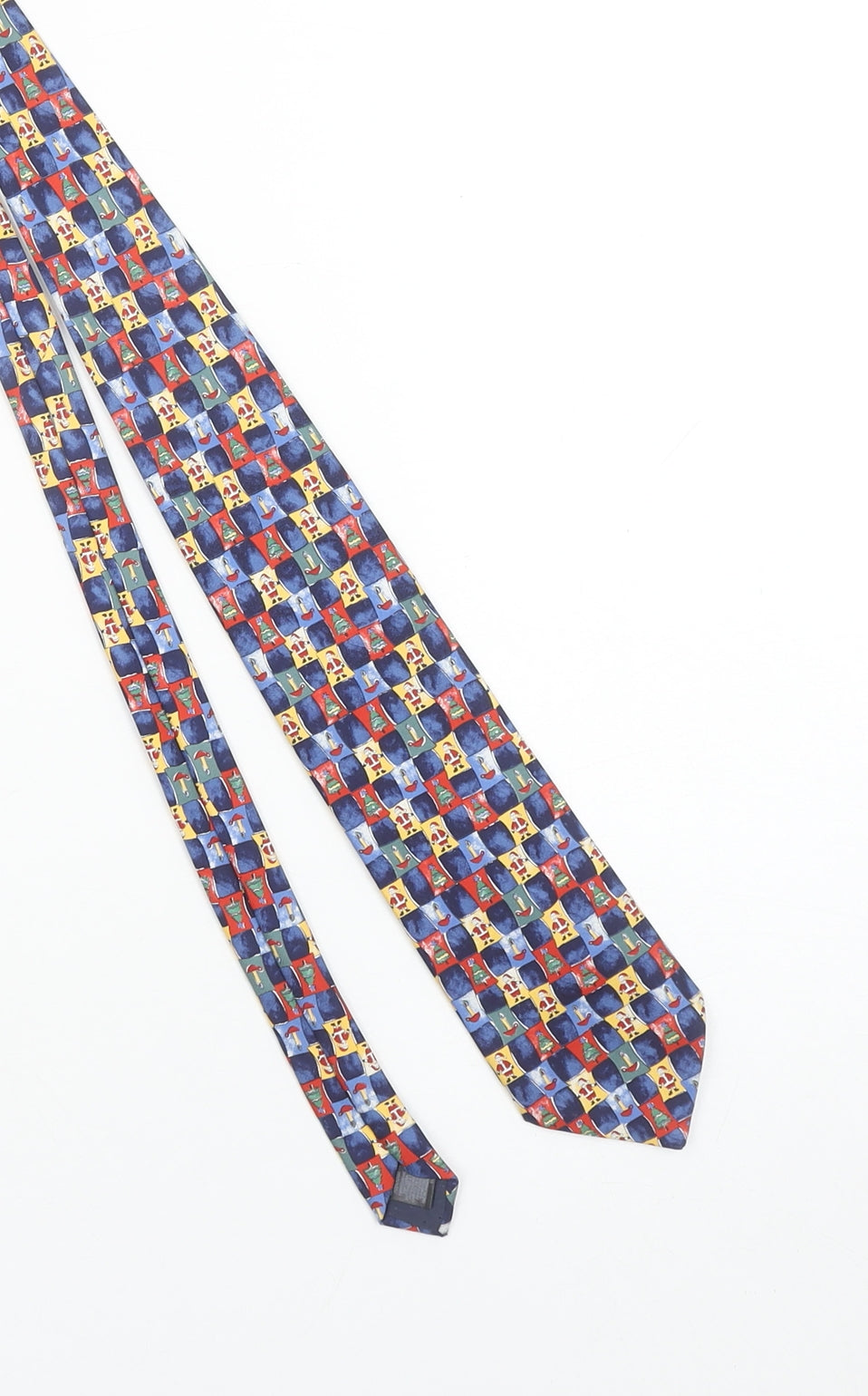 Mens Marks and Spencer Multicoloured Plaids & Checks 100% Silk Classic Tie