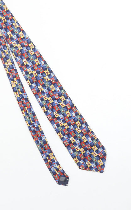 Mens Marks and Spencer Multicoloured Plaids & Checks 100% Silk Classic Tie